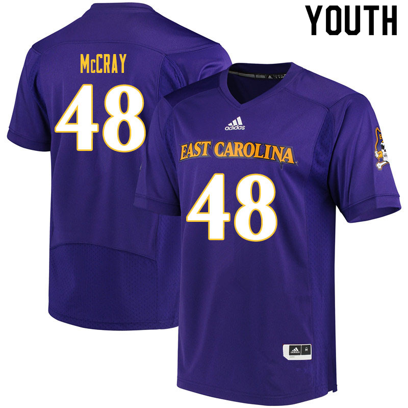 Youth #48 J'Vian McCray ECU Pirates College Football Jerseys Sale-Purple